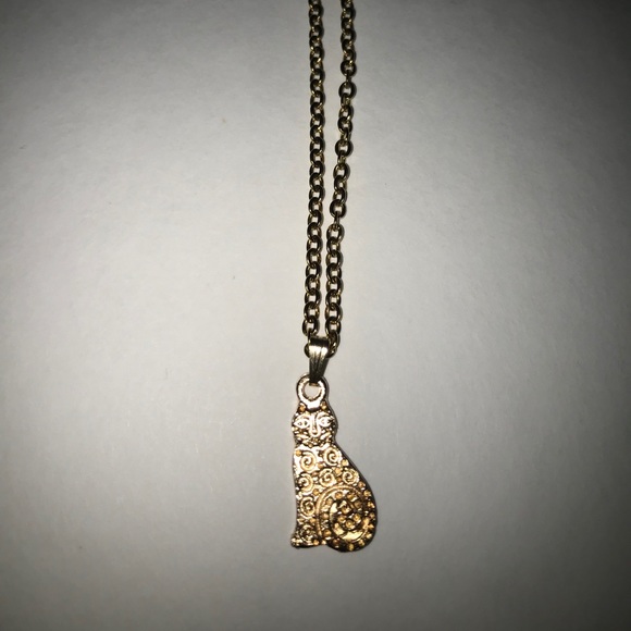 🐈Spiral Filled Cat Link Cable Gold Necklace🌀 - Picture 2 of 3